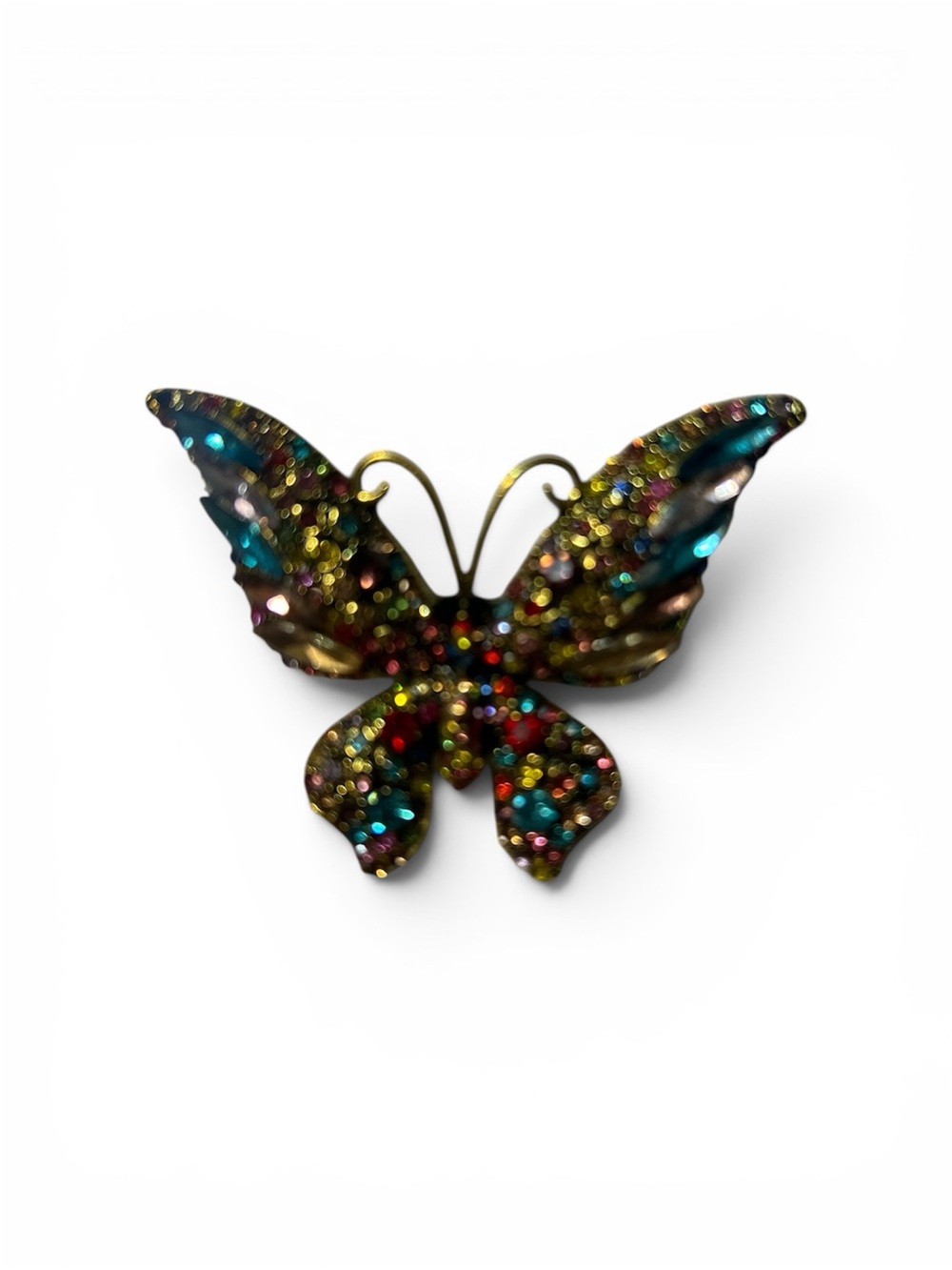 Multicolor Rhinestone Butterfly Brooch